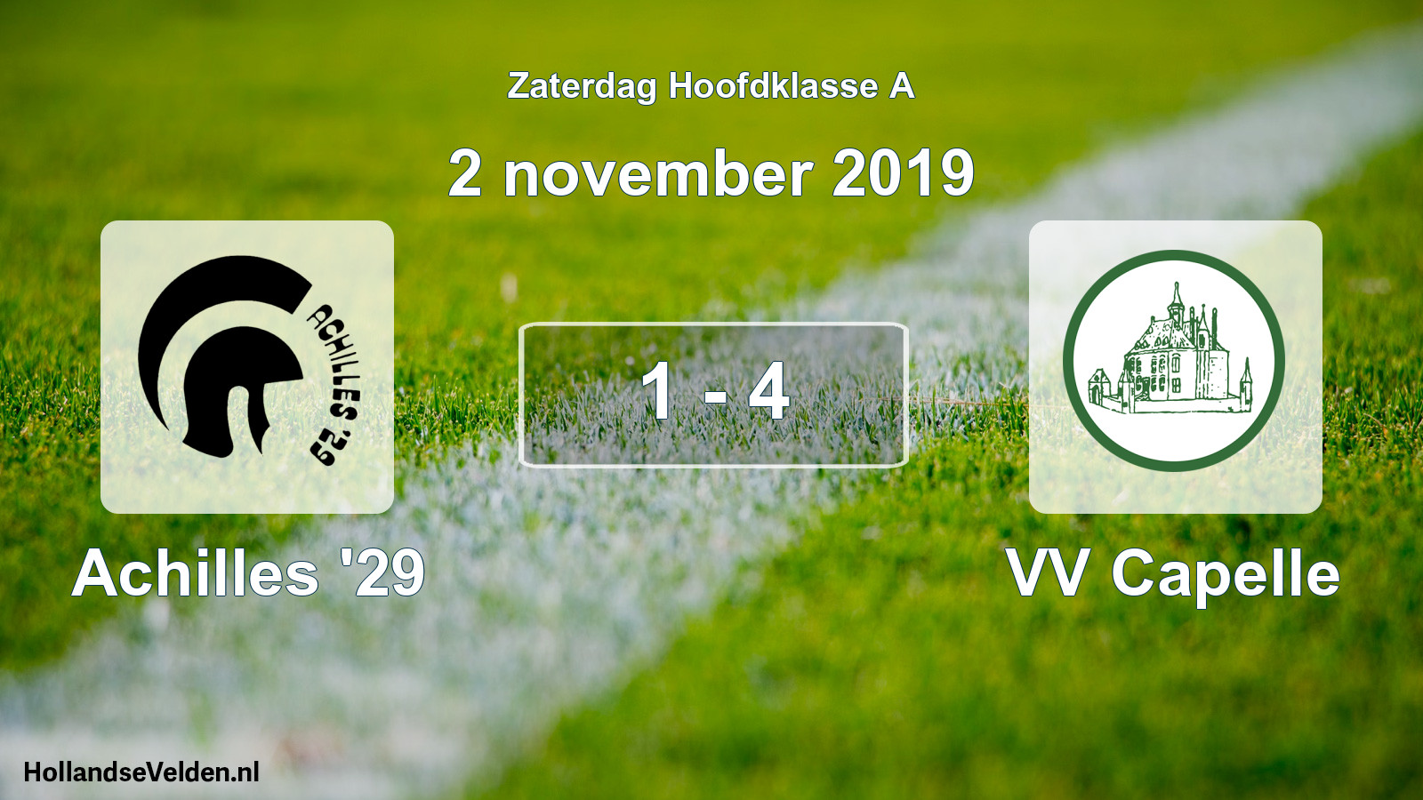 Total number of matches played: Achilles '29 - VV Capelle 1 - 4 (2 November 2019)
