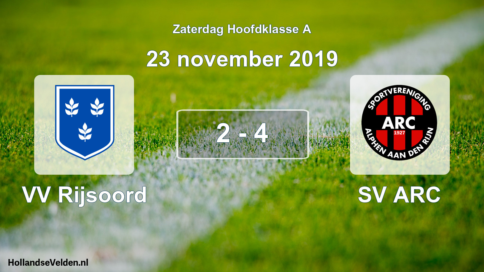 Total number of matches played: VV Rijsoord - SV ARC 2 - 4 (23 November 2019)