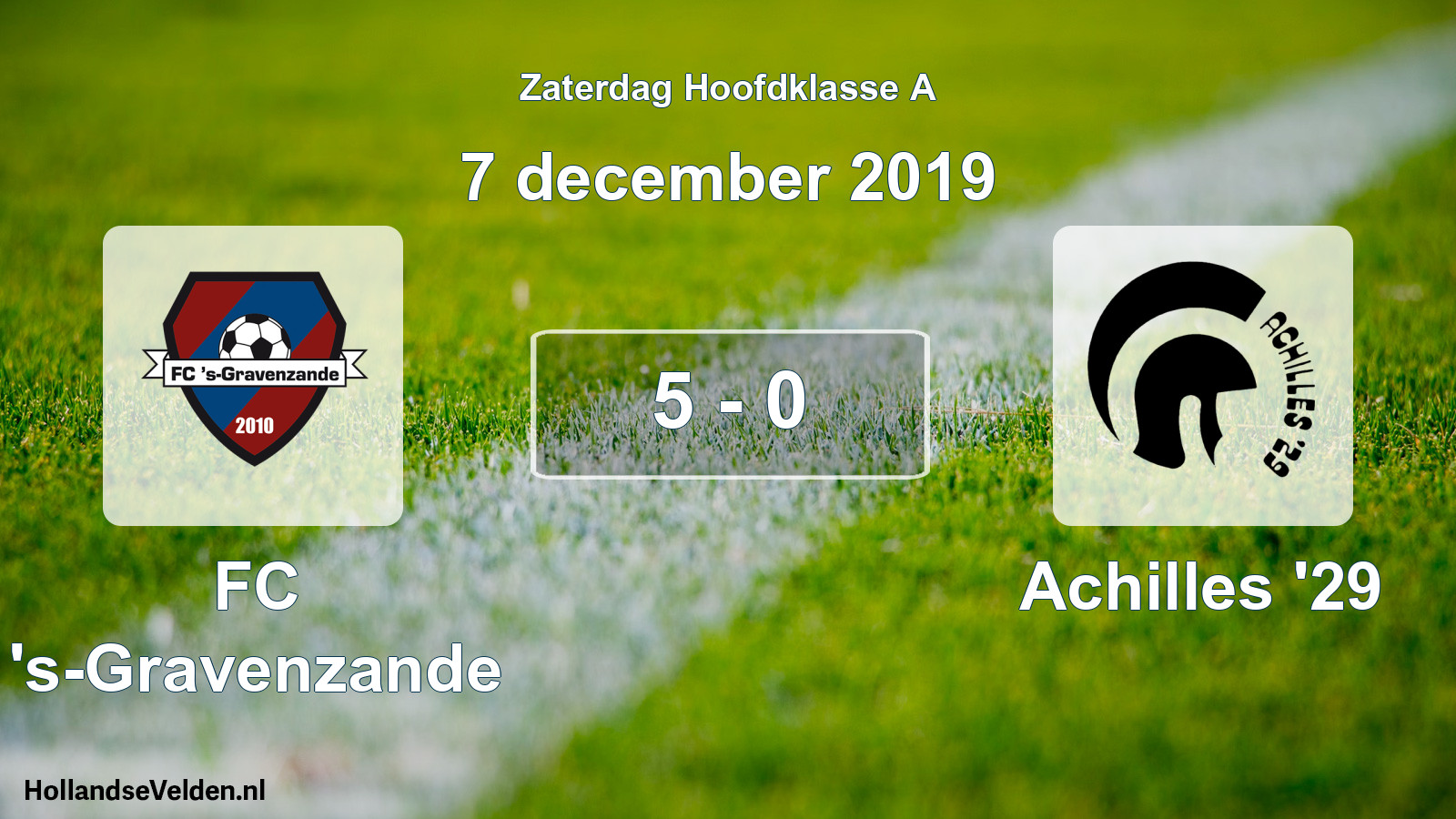 Total number of matches played: FC 's-Gravenzande - Achilles '29 5 - 0 (7 December 2019)