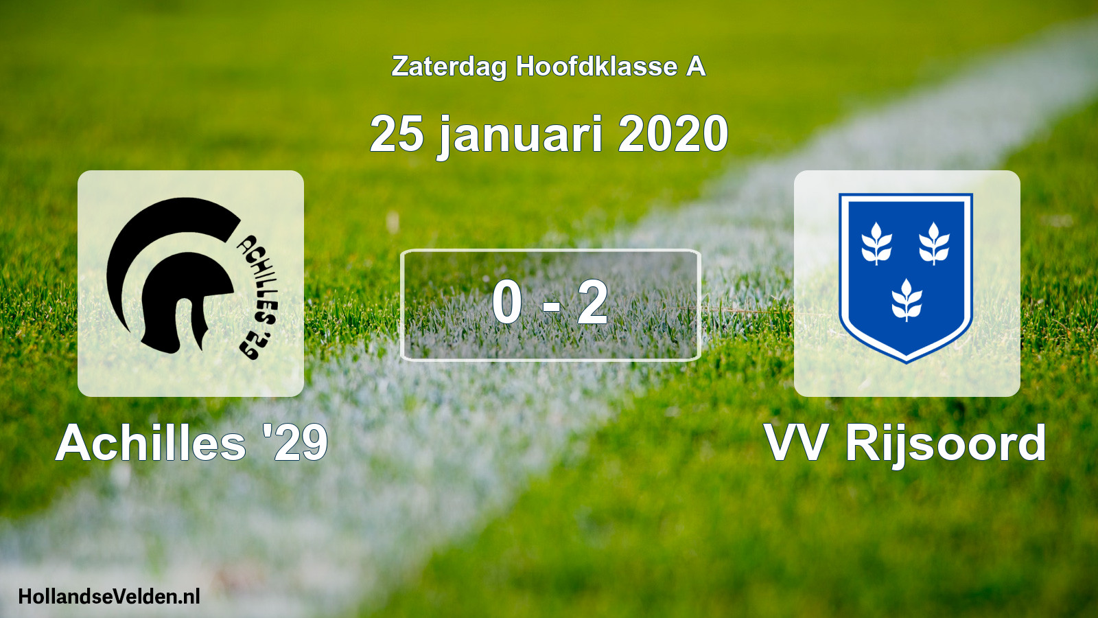 Total number of matches played: Achilles '29 - VV Rijsoord 0 - 2 (25 January 2020)