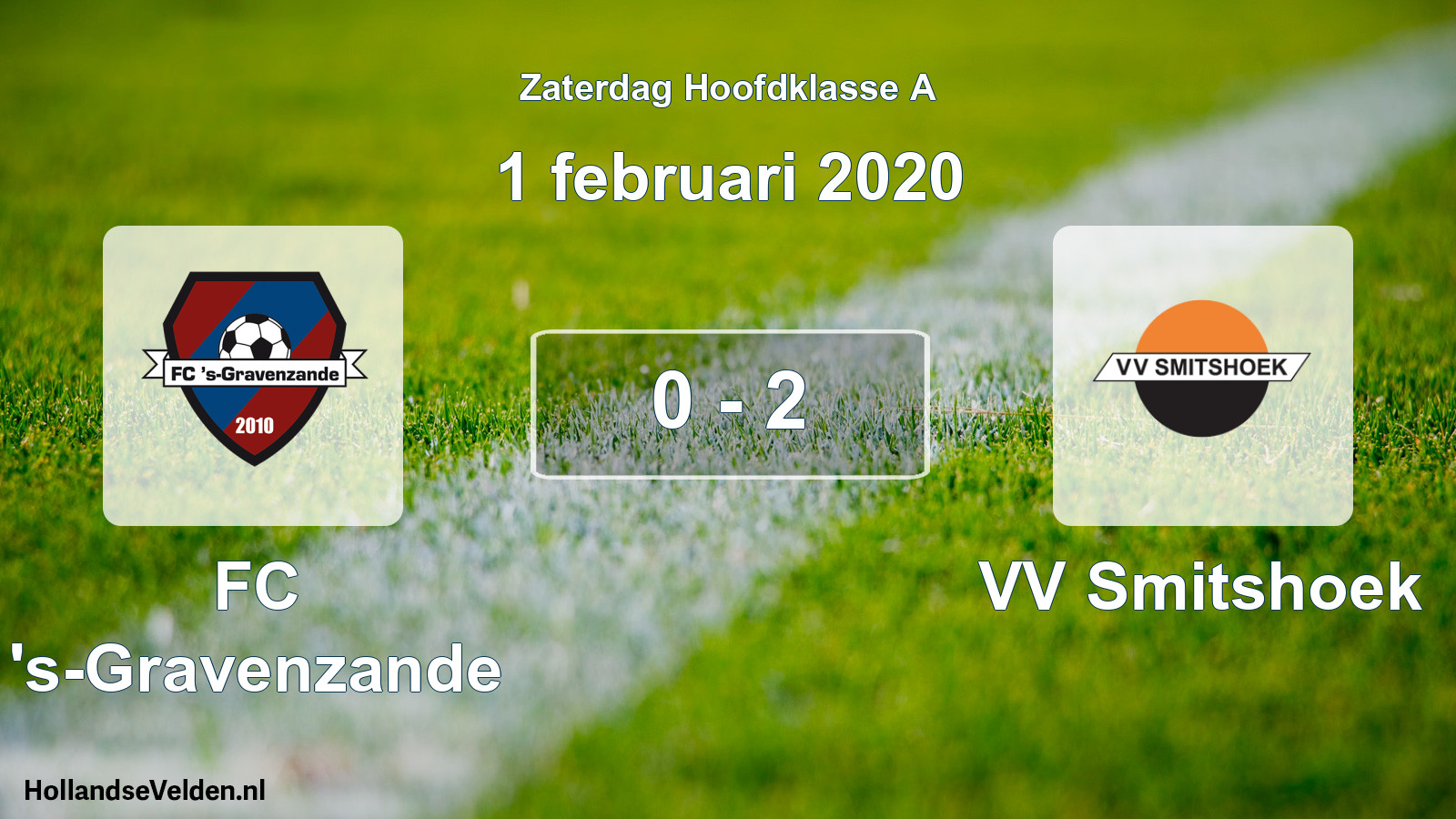 Total number of matches played: FC 's-Gravenzande - VV Smitshoek 0 - 2 (1 February 2020)