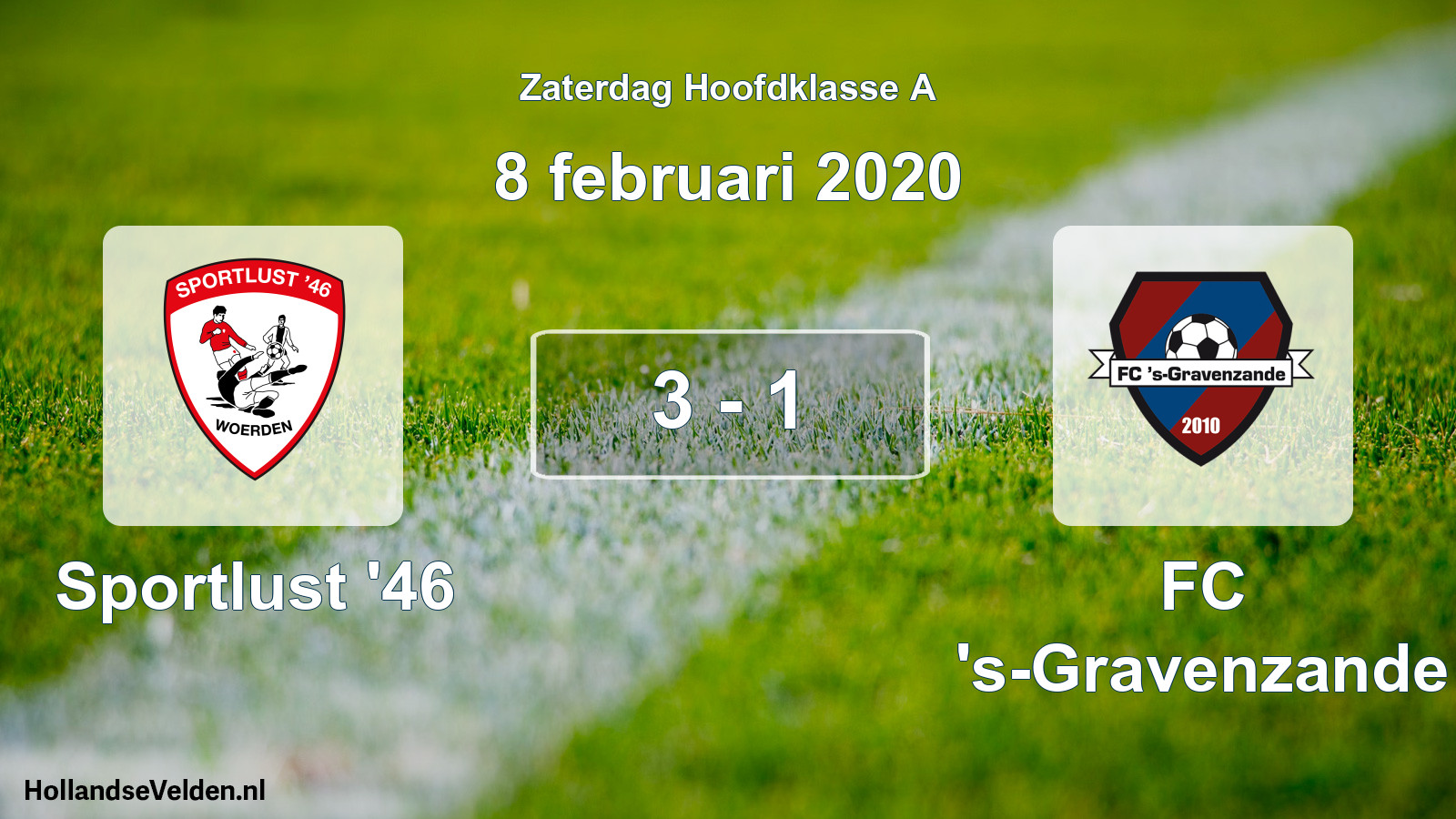 Total number of matches played: Sportlust '46 - FC 's-Gravenzande 3 - 1 (8 February 2020)