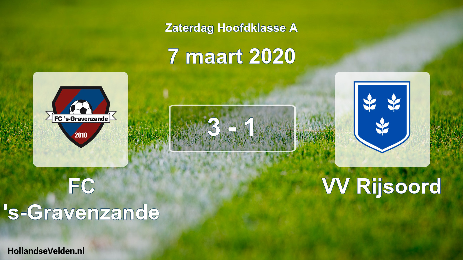 Total number of matches played: FC 's-Gravenzande - VV Rijsoord 3 - 1 (7 March 2020)