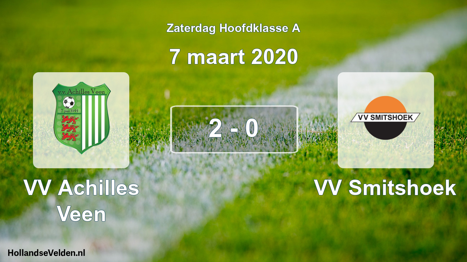 Total number of matches played: VV Achilles Veen - VV Smitshoek 2 - 0 (7 March 2020)