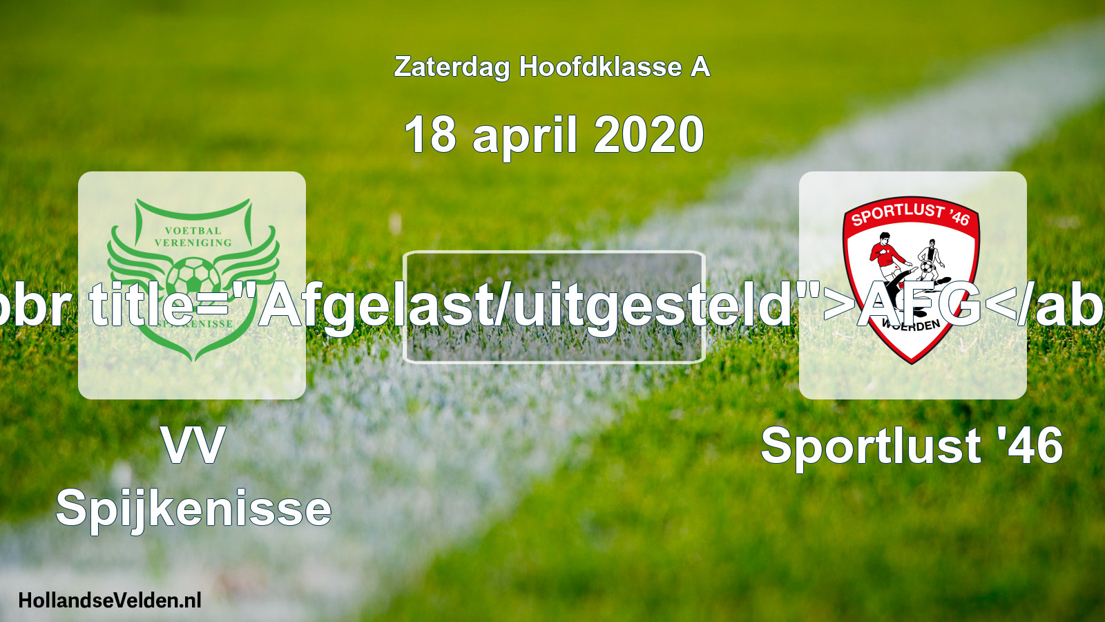 Scheduled Match: VV Spijkenisse - Sportlust '46 (18 April 2020)