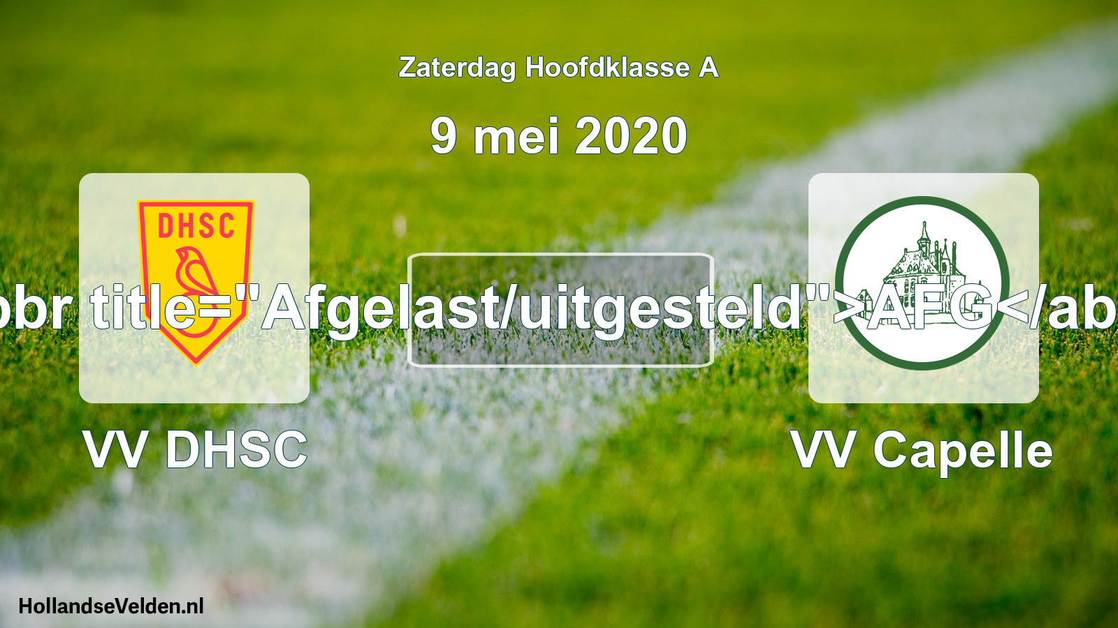 Scheduled Match: VV DHSC - VV Capelle (9 May 2020)