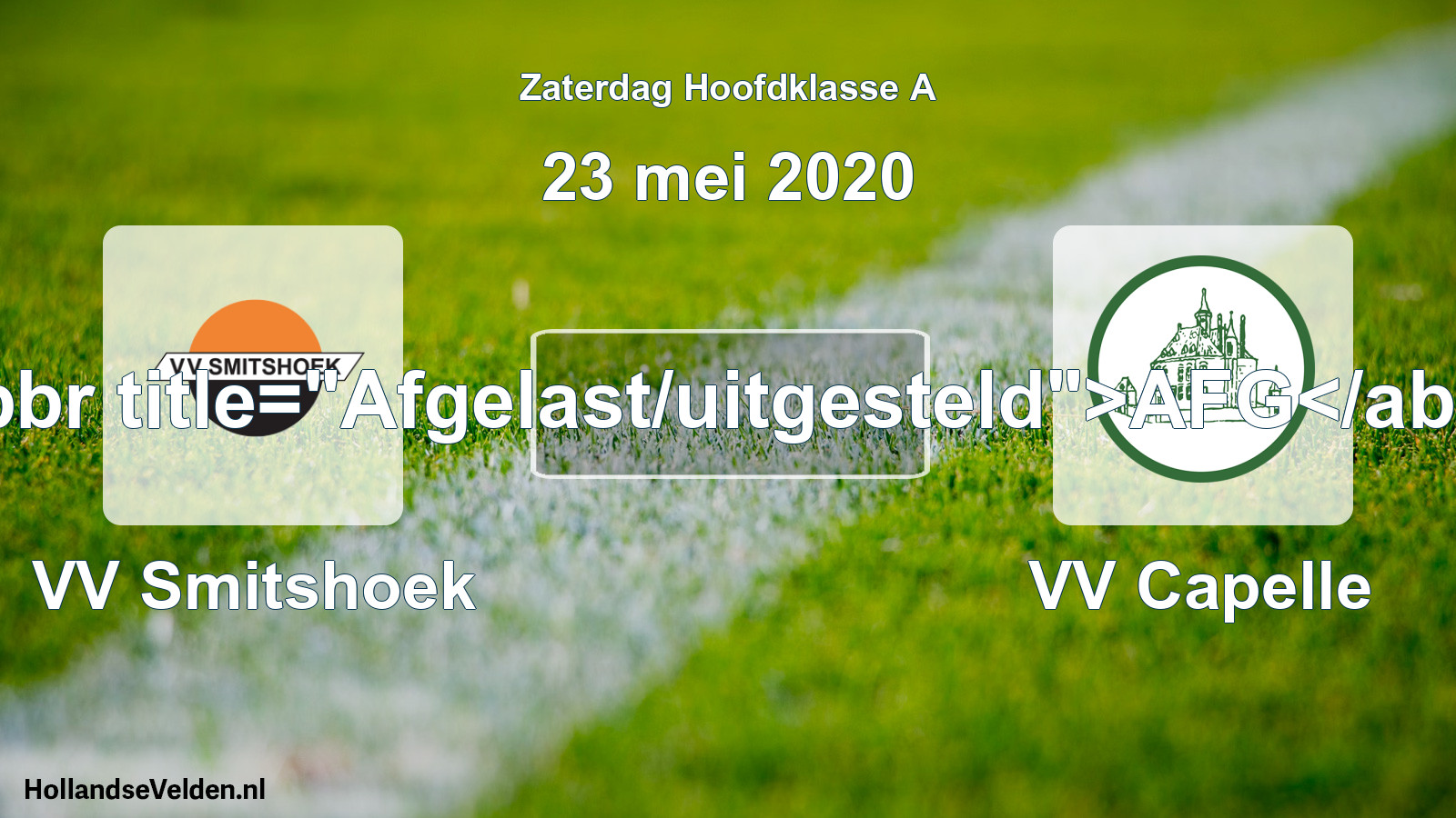Scheduled Match: VV Smitshoek - VV Capelle (23 May 2020)