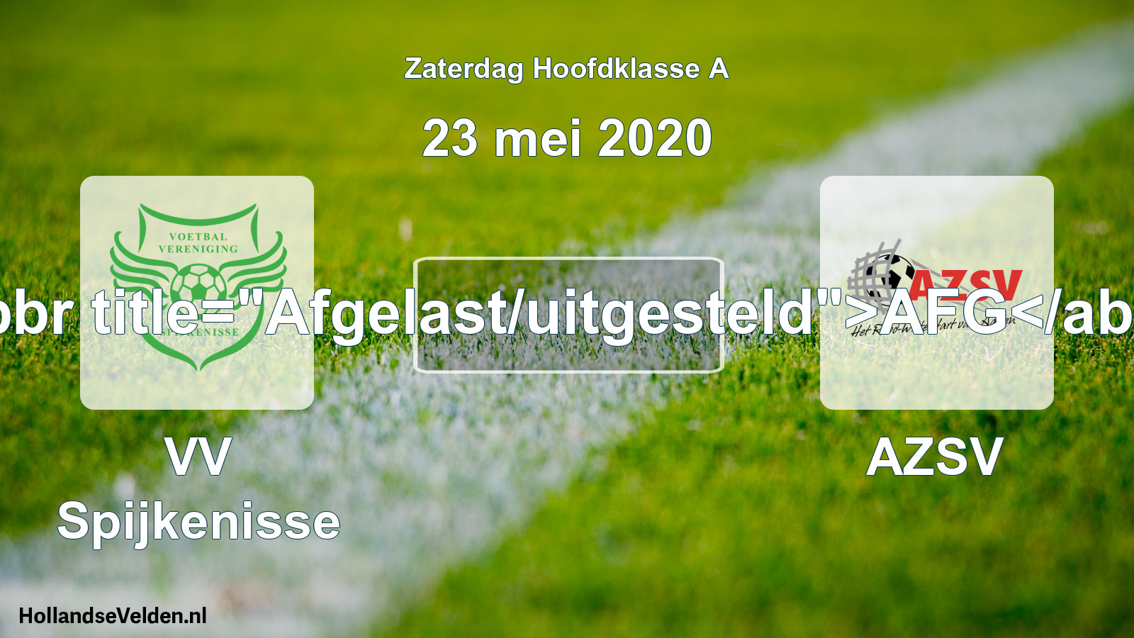 Scheduled Match: VV Spijkenisse - AZSV (23 May 2020)