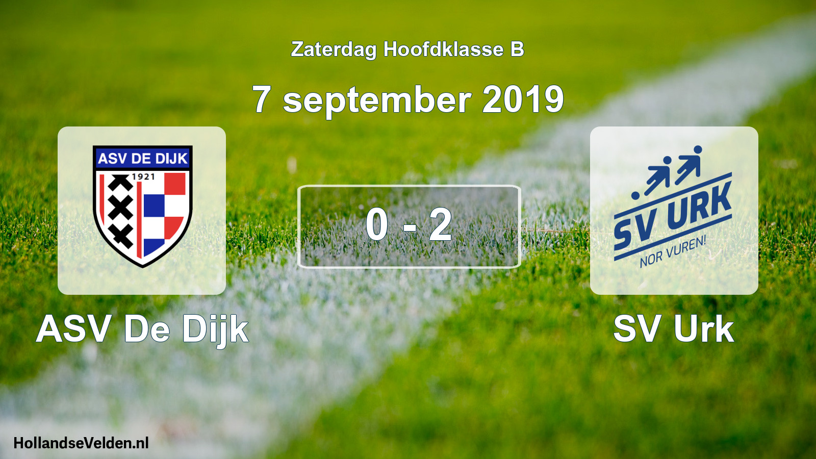 Total number of matches played: ASV De Dijk - SV Urk 0 - 2 (7 September 2019)