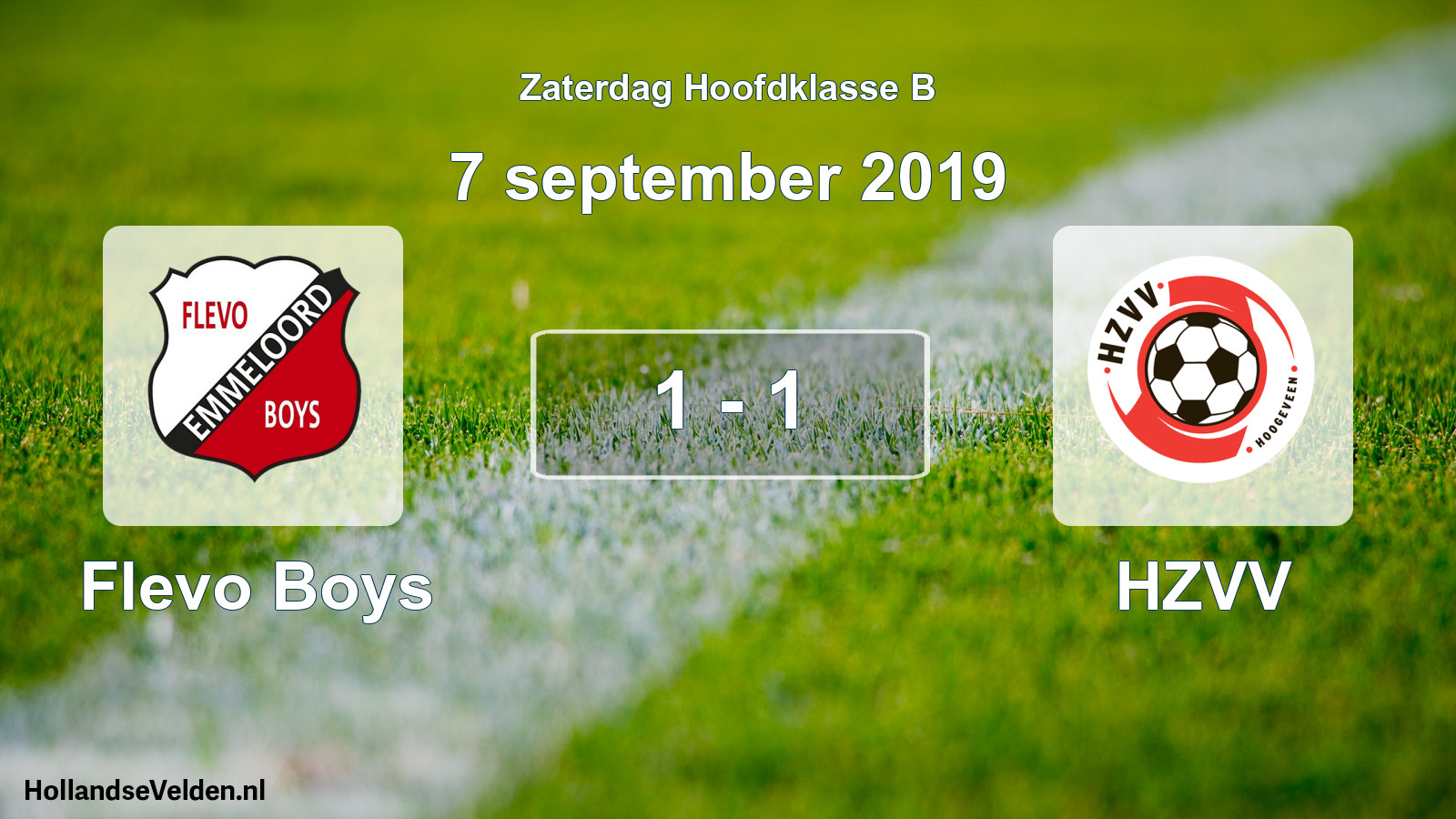 Total number of matches played: Flevo Boys - HZVV 1 - 1 (7 September 2019)