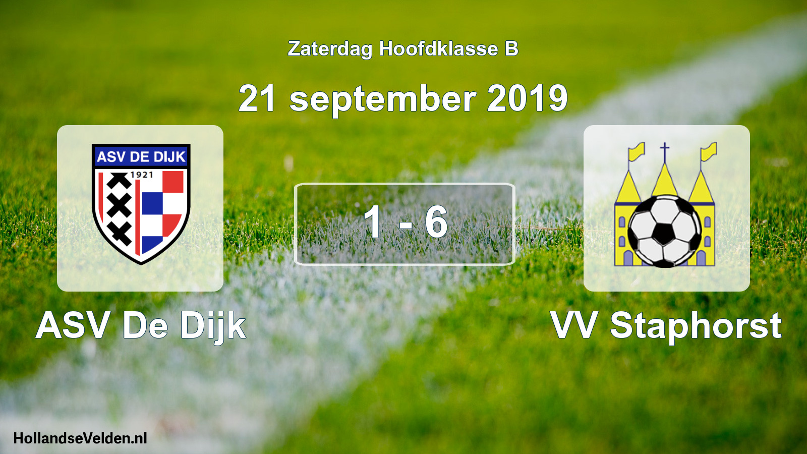 Total number of matches played: ASV De Dijk - VV Staphorst 1 - 6 (21 September 2019)