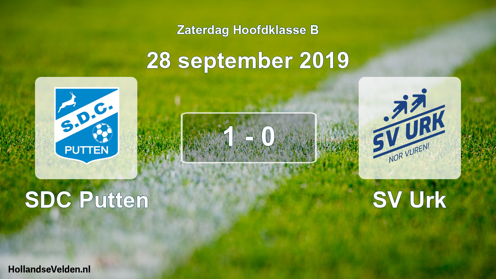Total number of matches played: SDC Putten - SV Urk 1 - 0 (28 September 2019)