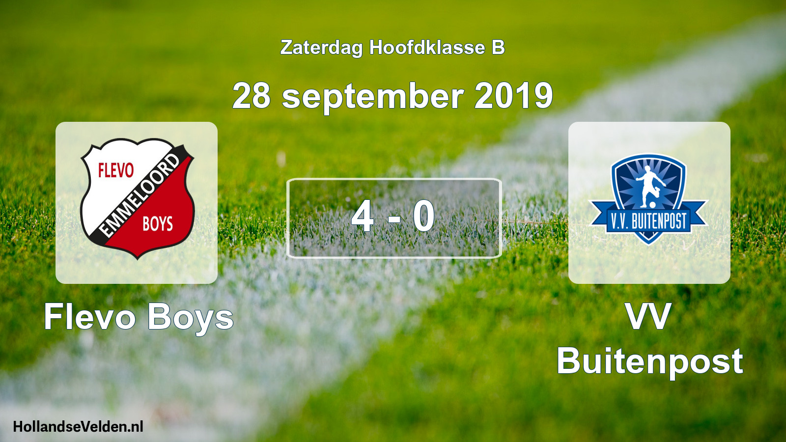Total number of matches played: Flevo Boys - VV Buitenpost 4 - 0 (28 September 2019)