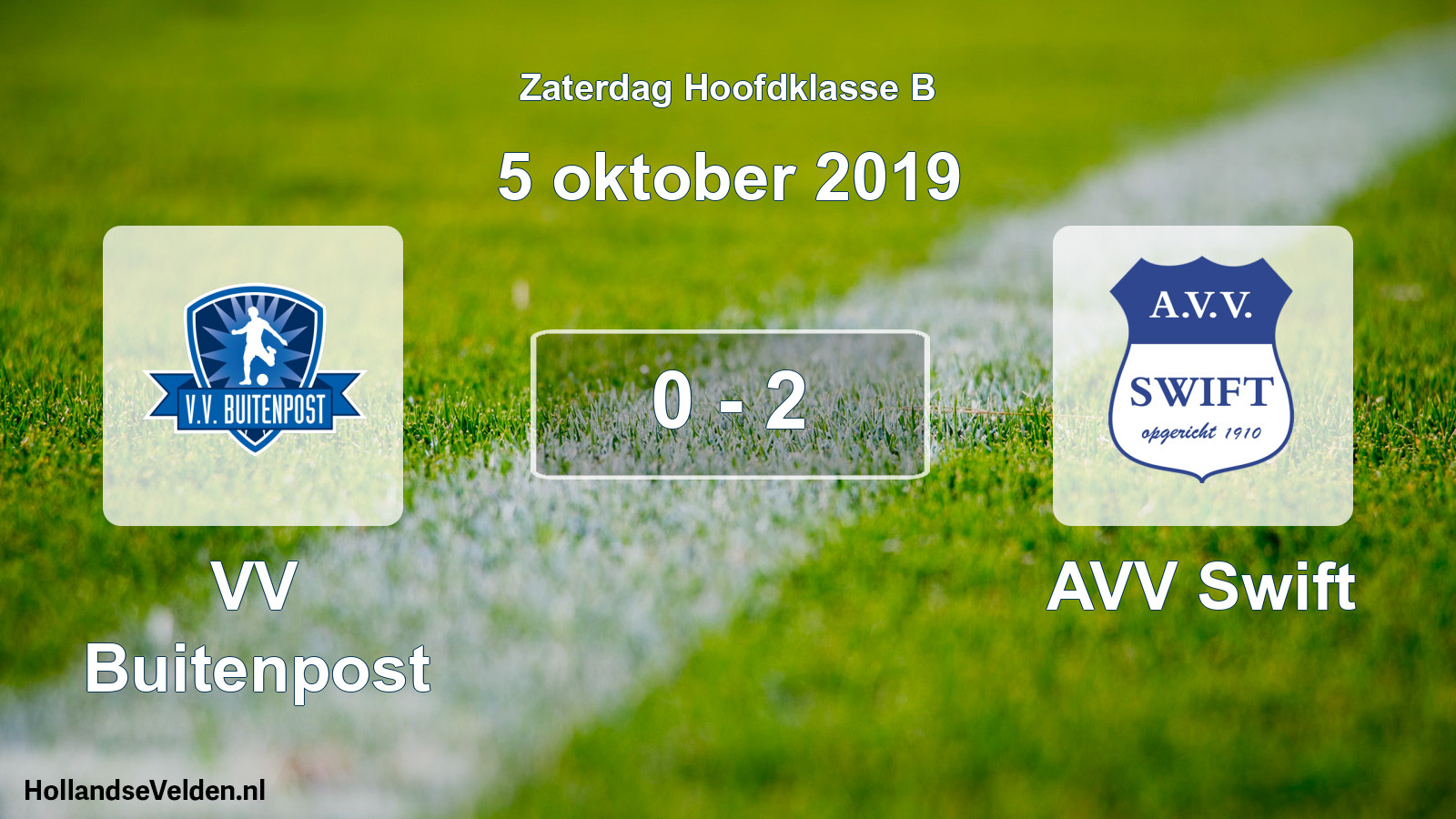 Total number of matches played: VV Buitenpost - AVV Swift 0 - 2 (5 October 2019)