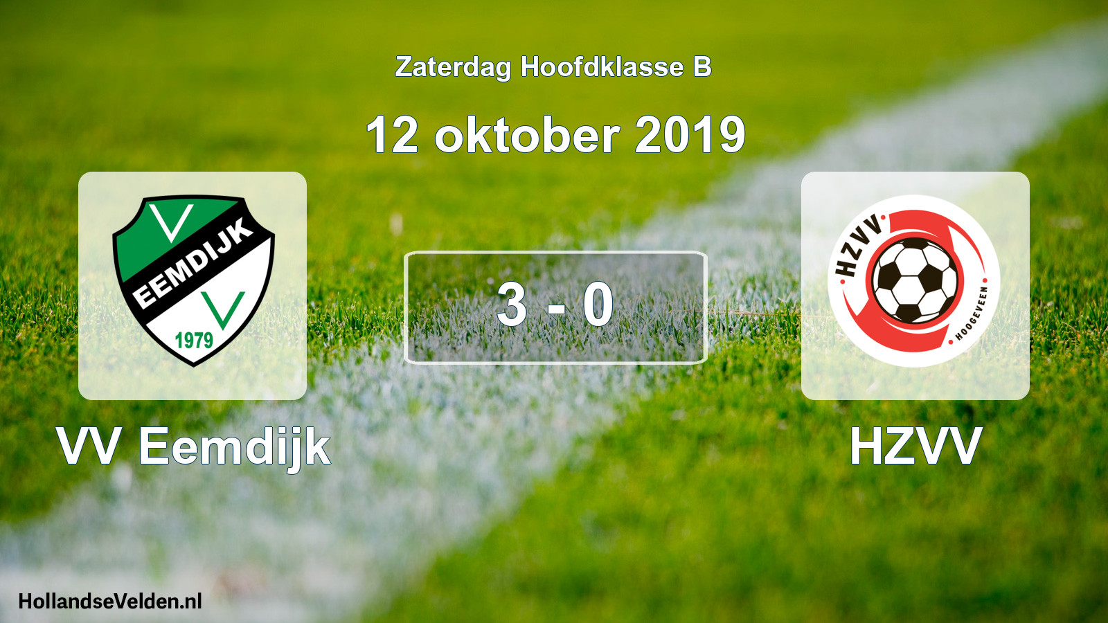 Total number of matches played: VV Eemdijk - HZVV 3 - 0 (12 October 2019)