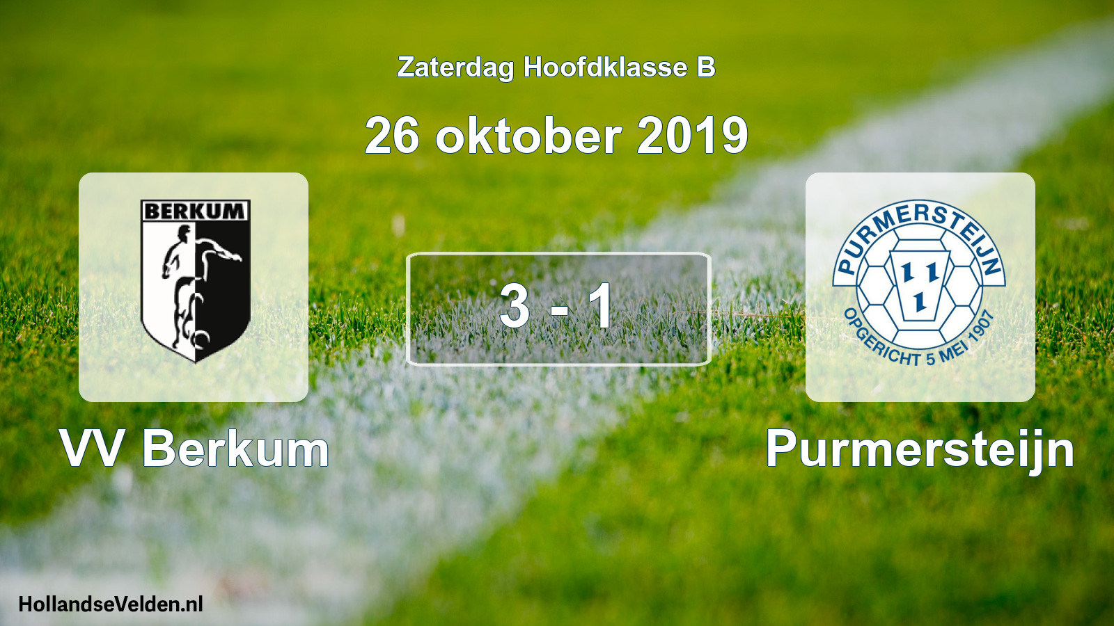 Total number of matches played: VV Berkum - Purmersteijn 3 - 1 (26 October 2019)