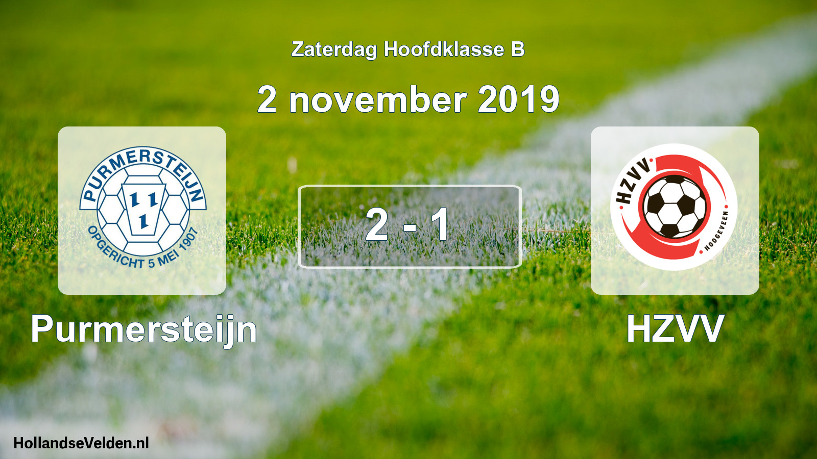 Total number of matches played: Purmersteijn - HZVV 2 - 1 (2 November 2019)