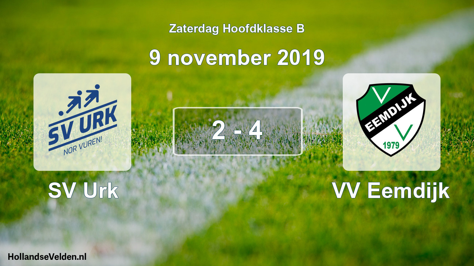 Total number of matches played: SV Urk - VV Eemdijk 2 - 4 (9 November 2019)