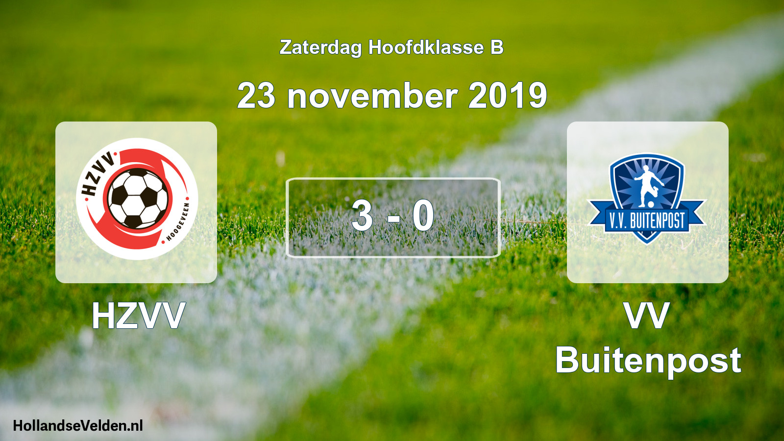 Total number of matches played: HZVV - VV Buitenpost 3 - 0 (23 November 2019)