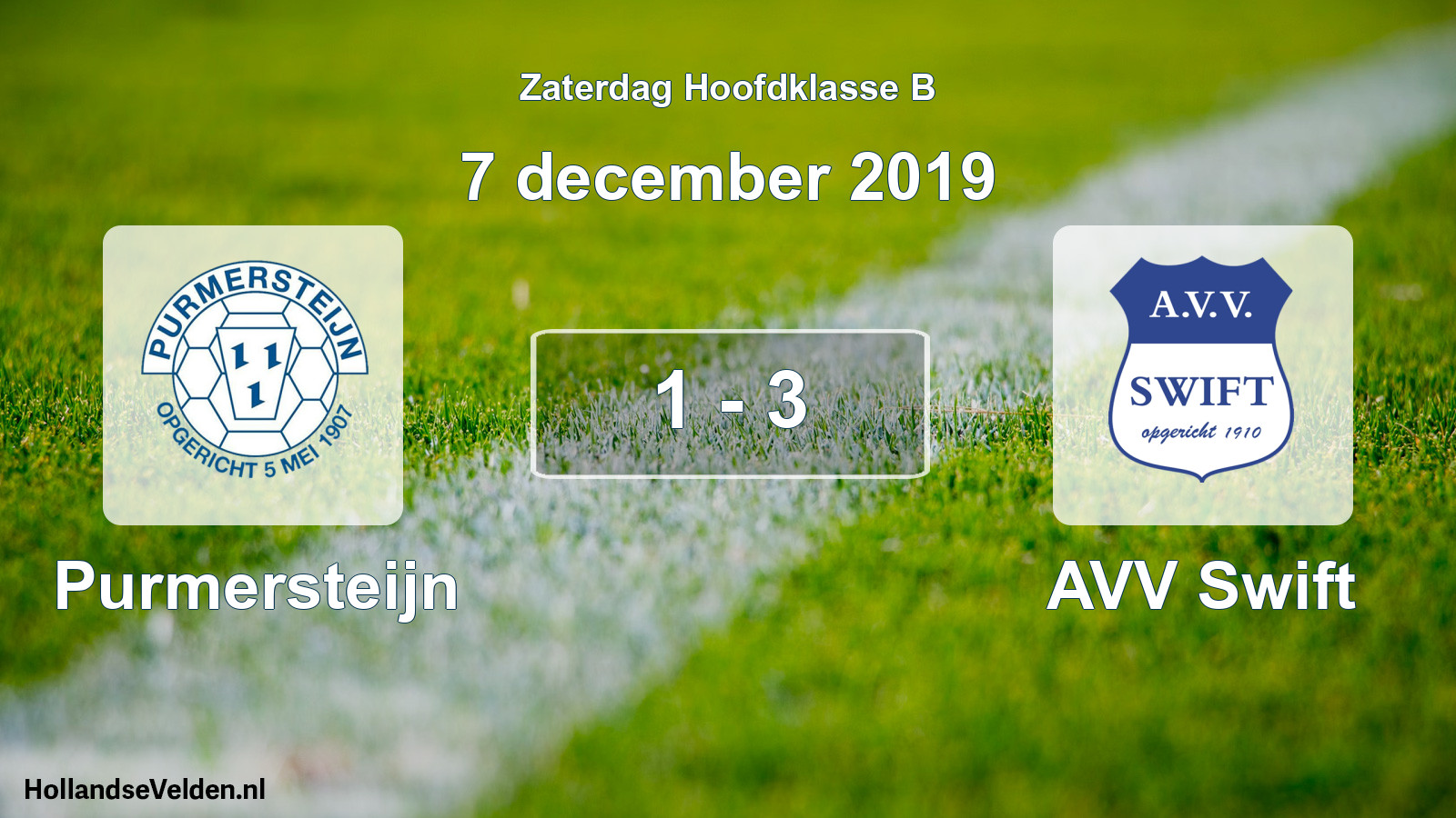 Total number of matches played: Purmersteijn - AVV Swift 1 - 3 (7 December 2019)