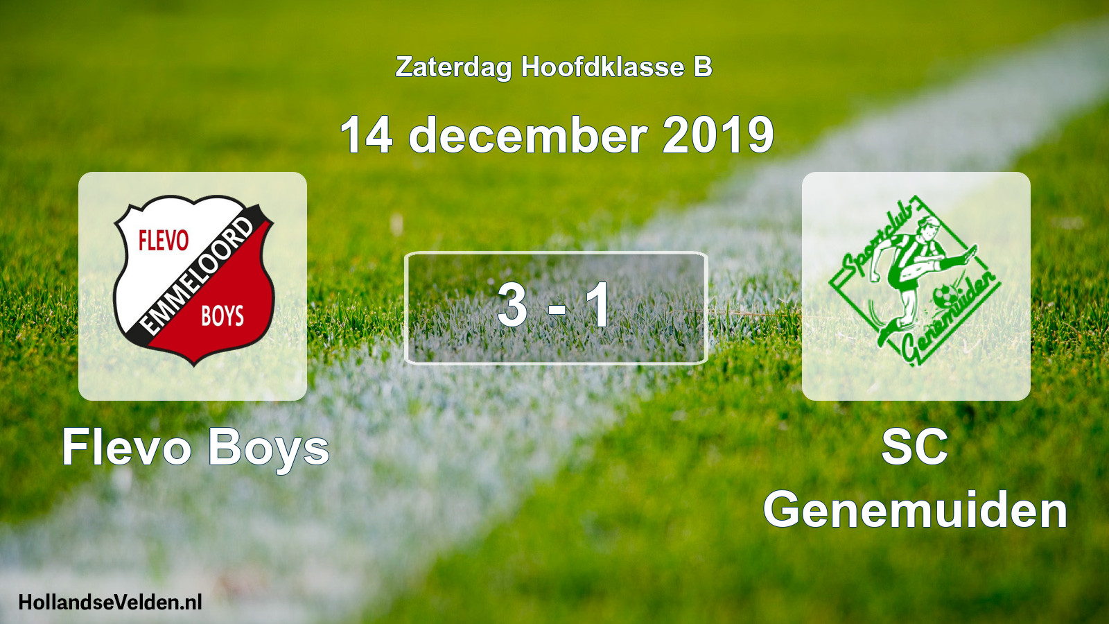 Total number of matches played: Flevo Boys - SC Genemuiden 3 - 1 (14 December 2019)