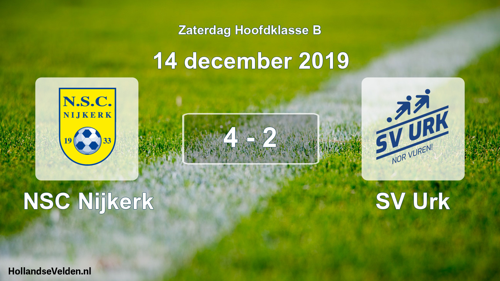 Total number of matches played: NSC Nijkerk - SV Urk 4 - 2 (14 December 2019)