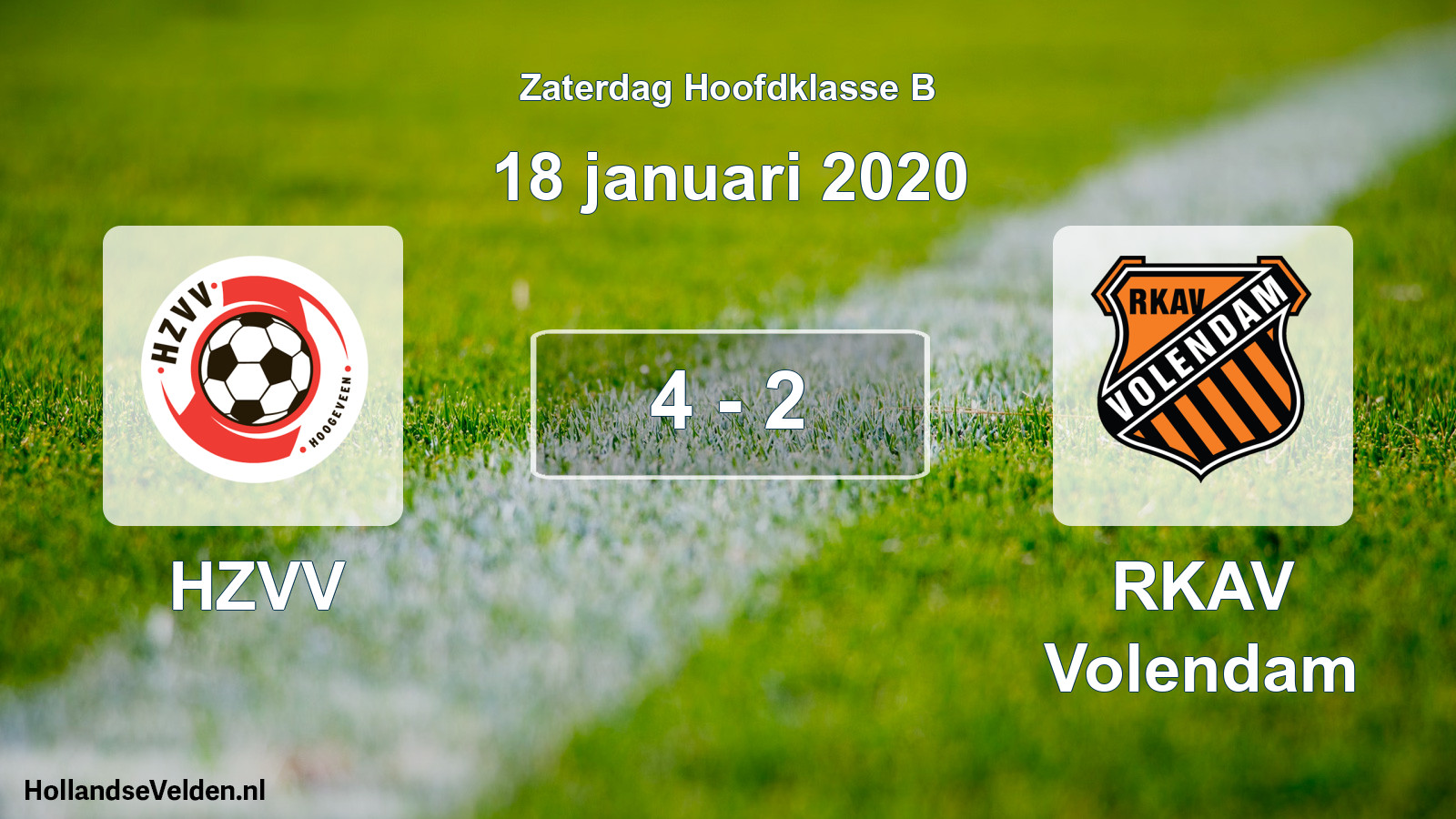 Total number of matches played: HZVV - RKAV Volendam 4 - 2 (18 January 2020)
