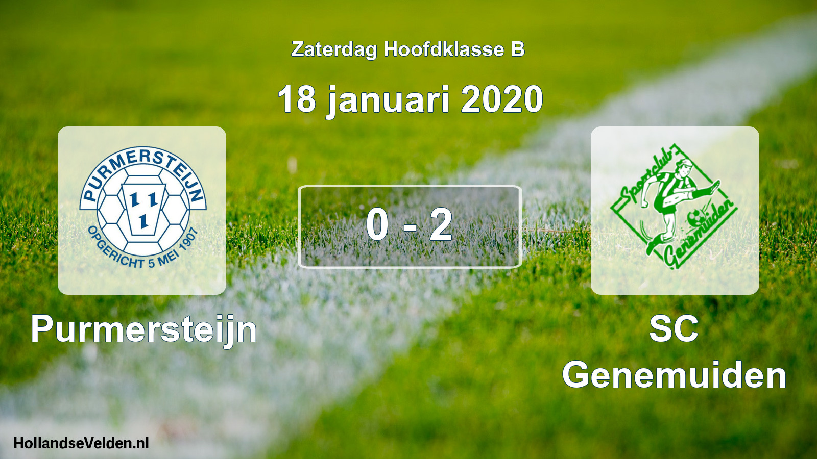 Total number of matches played: Purmersteijn - SC Genemuiden 0 - 2 (18 January 2020)