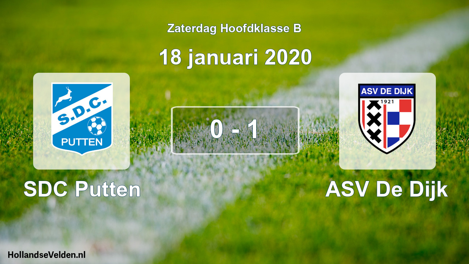 Total number of matches played: SDC Putten - ASV De Dijk 0 - 1 (18 January 2020)