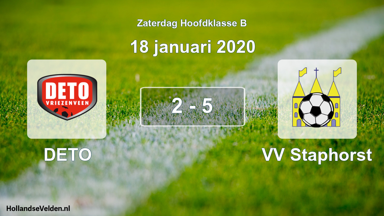 Total number of matches played: DETO - VV Staphorst 2 - 5 (18 January 2020)