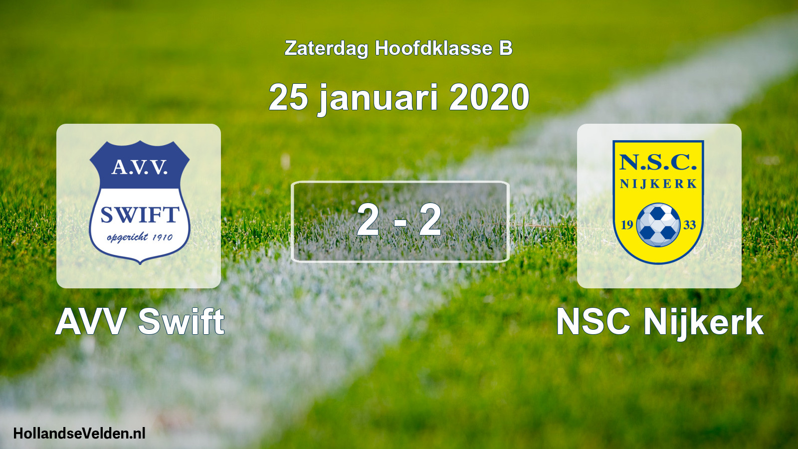 Total number of matches played: AVV Swift - NSC Nijkerk 2 - 2 (25 January 2020)