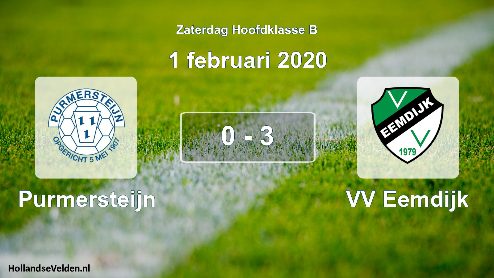 Total number of matches played: Purmersteijn - VV Eemdijk 0 - 3 (1 February 2020)