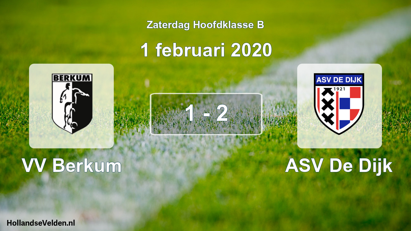 Total number of matches played: VV Berkum - ASV De Dijk 1 - 2 (1 February 2020)