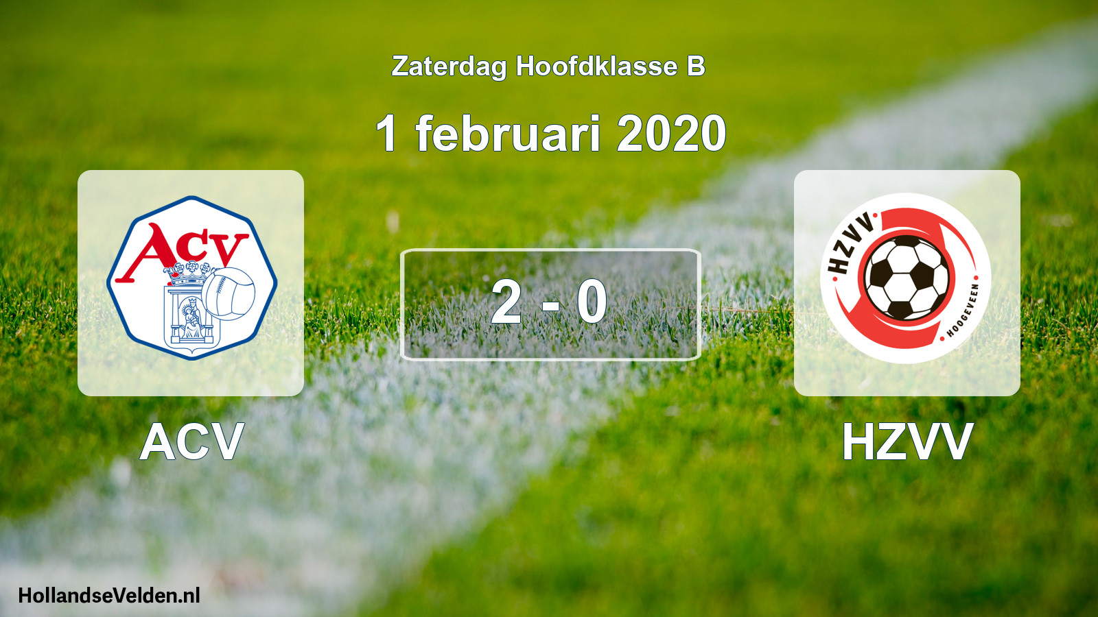 Total number of matches played: ACV - HZVV 2 - 0 (1 February 2020)