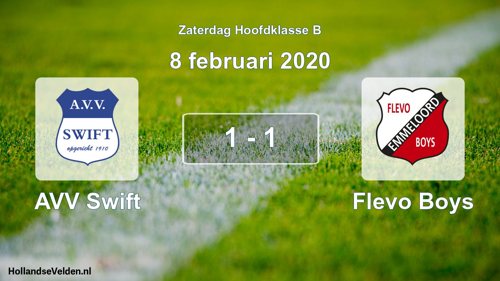 Total number of matches played: AVV Swift - Flevo Boys 1 - 1 (8 February 2020)
