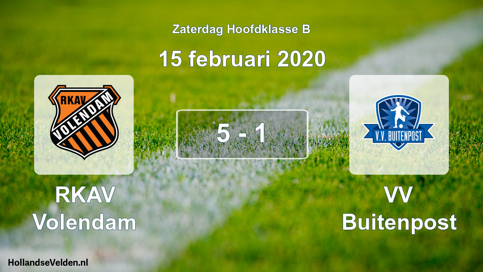 Total number of matches played: RKAV Volendam - VV Buitenpost 5 - 1 (15 February 2020)