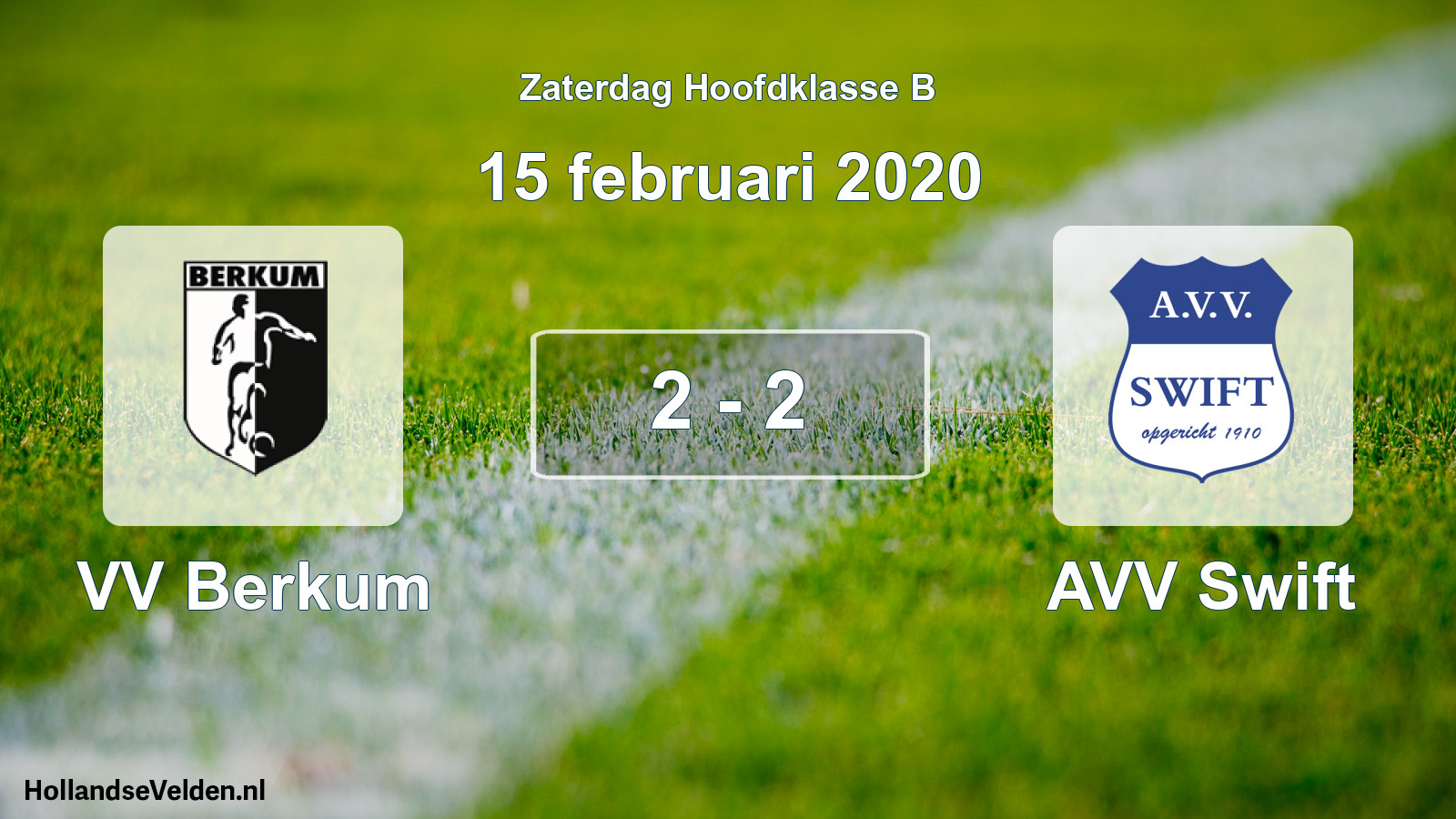 Total number of matches played: VV Berkum - AVV Swift 2 - 2 (15 February 2020)