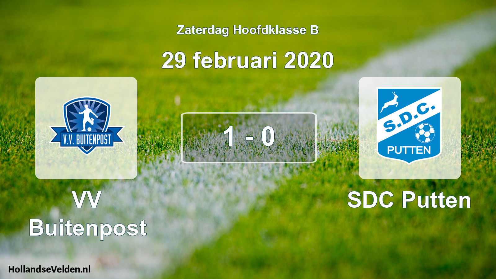 Total number of matches played: VV Buitenpost - SDC Putten 1 - 0 (29 February 2020)