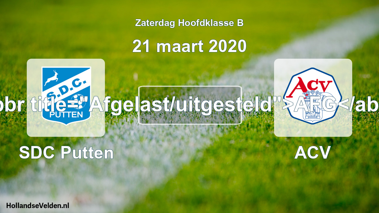Scheduled Match: SDC Putten - ACV (21 March 2020)