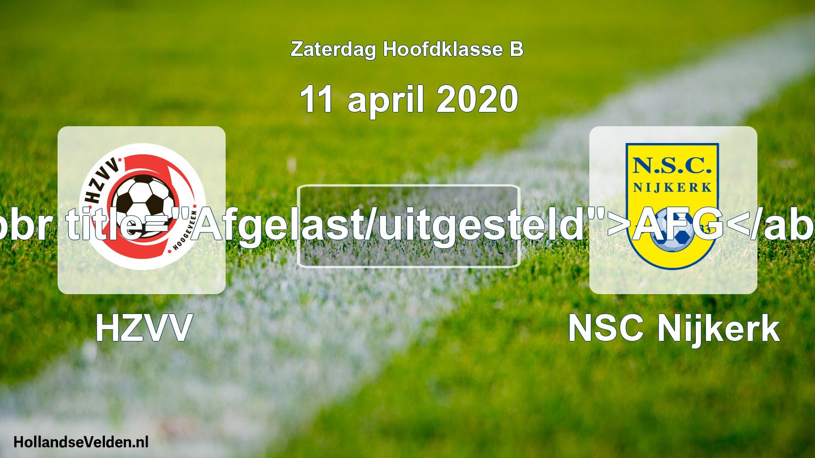 Scheduled Match: HZVV - NSC Nijkerk (11 April 2020)