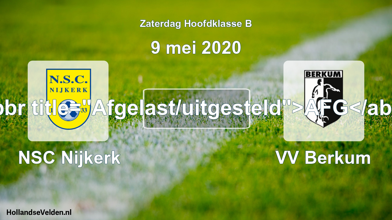 Scheduled Match: NSC Nijkerk - VV Berkum (9 May 2020)