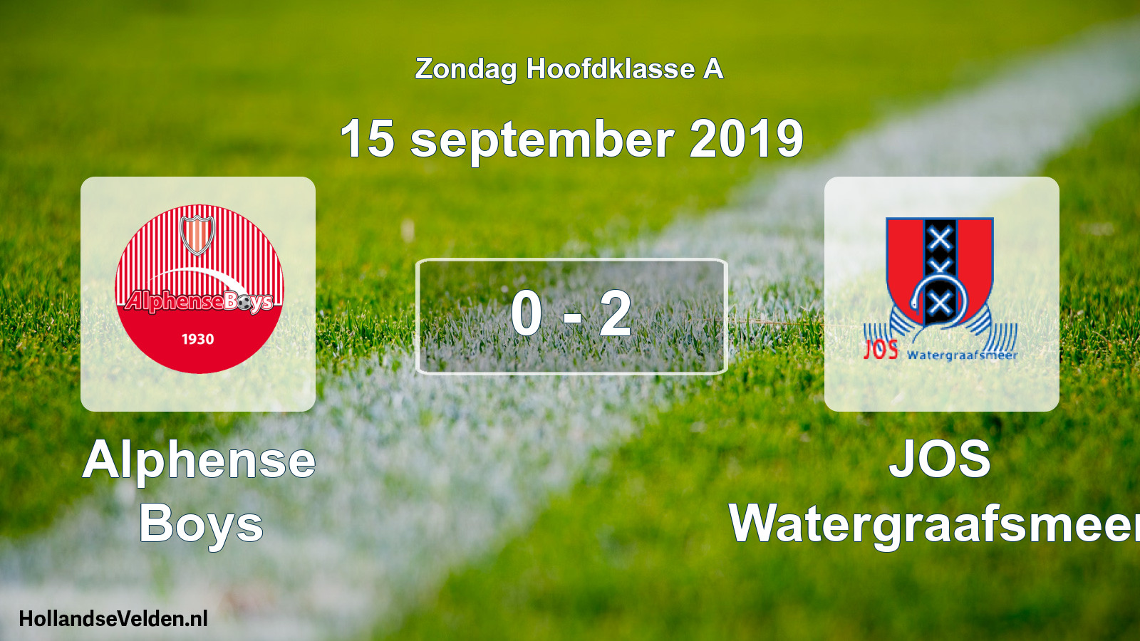 Total number of matches played: Alphense Boys - JOS Watergraafsmeer 0 - 2 (15 September 2019)