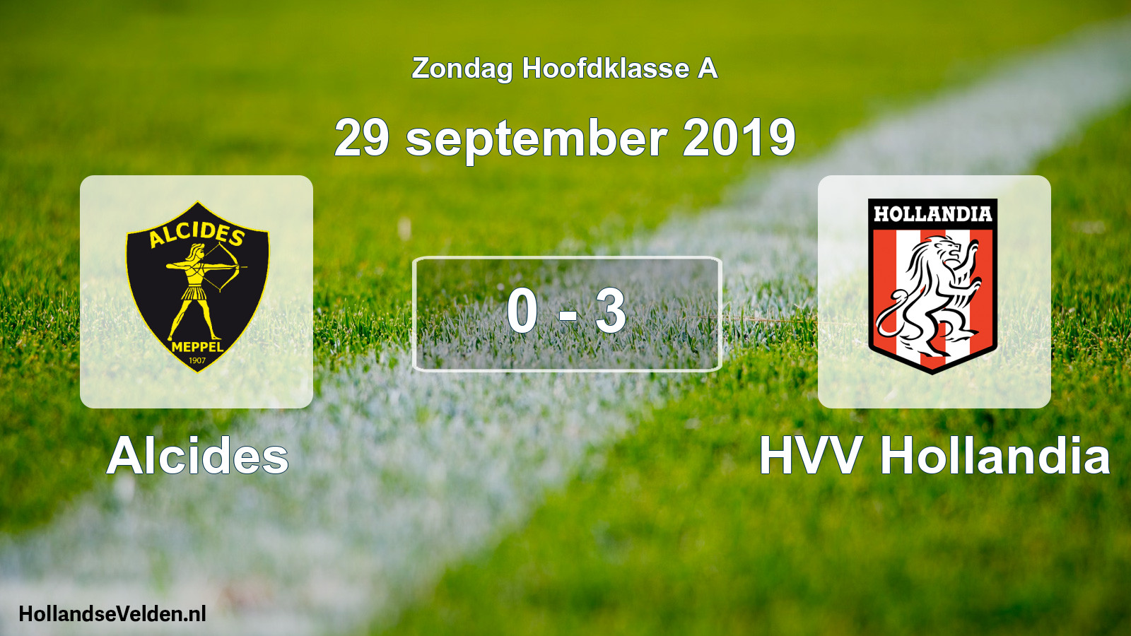Total number of matches played: Alcides - HVV Hollandia 0 - 3 (29 September 2019)