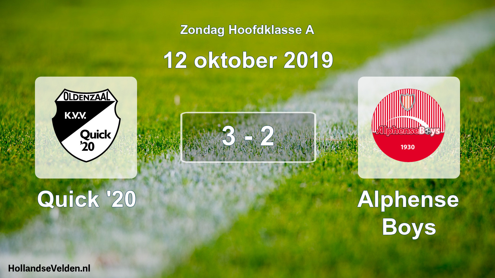 Total number of matches played: Quick '20 - Alphense Boys 3 - 2 (12 October 2019)
