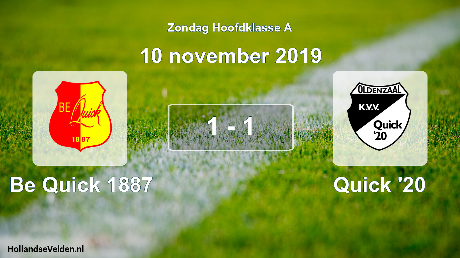 Total number of matches played: Be Quick 1887 - Quick '20 1 - 1 (10 November 2019)