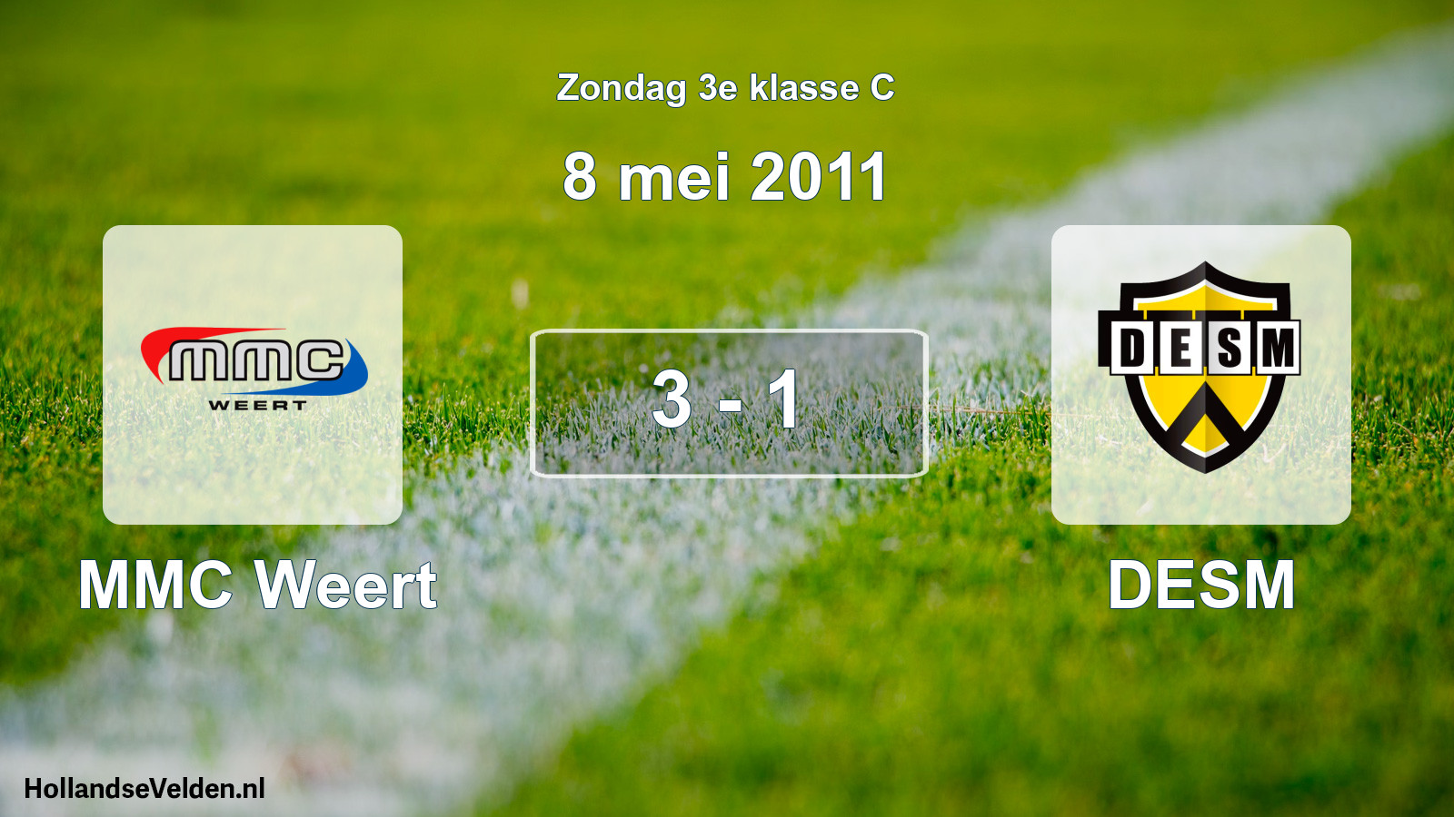 Total number of matches played: MMC Weert - DESM 3 - 1 (8 May 2011)