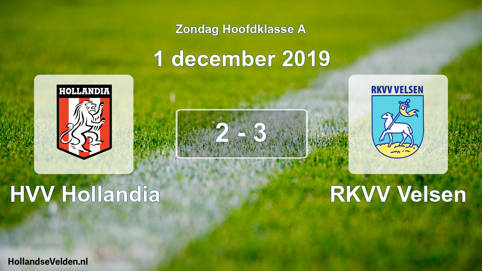 Total number of matches played: HVV Hollandia - RKVV Velsen 2 - 3 (1 December 2019)