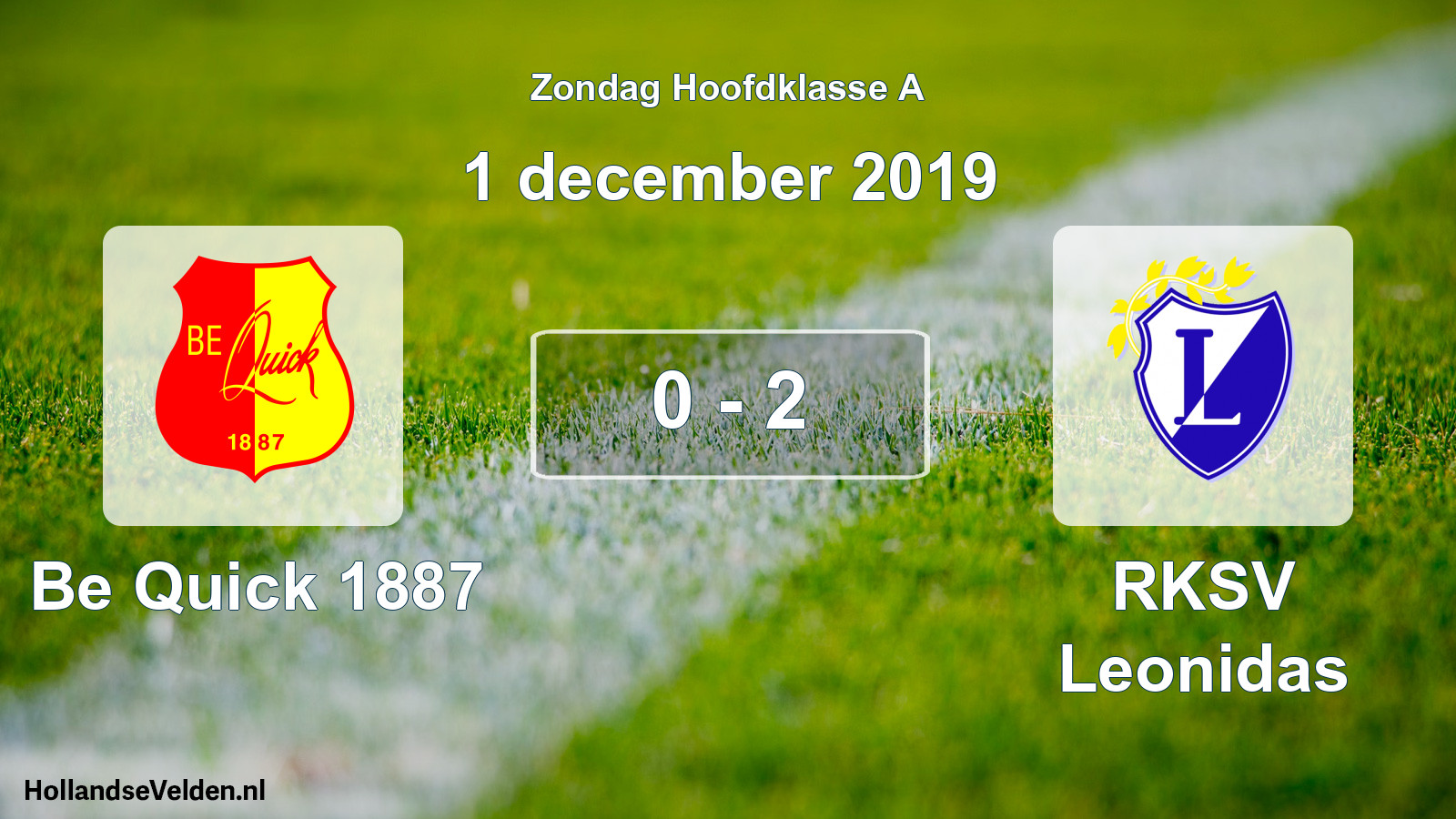 Total number of matches played: Be Quick 1887 - RKSV Leonidas 0 - 2 (1 December 2019)
