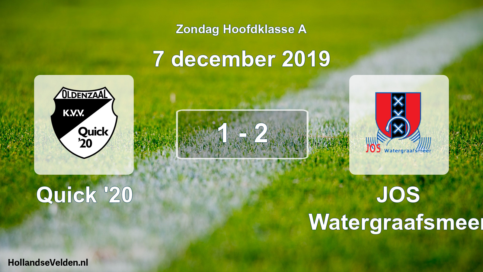 Total number of matches played: Quick '20 - JOS Watergraafsmeer 1 - 2 (7 December 2019)