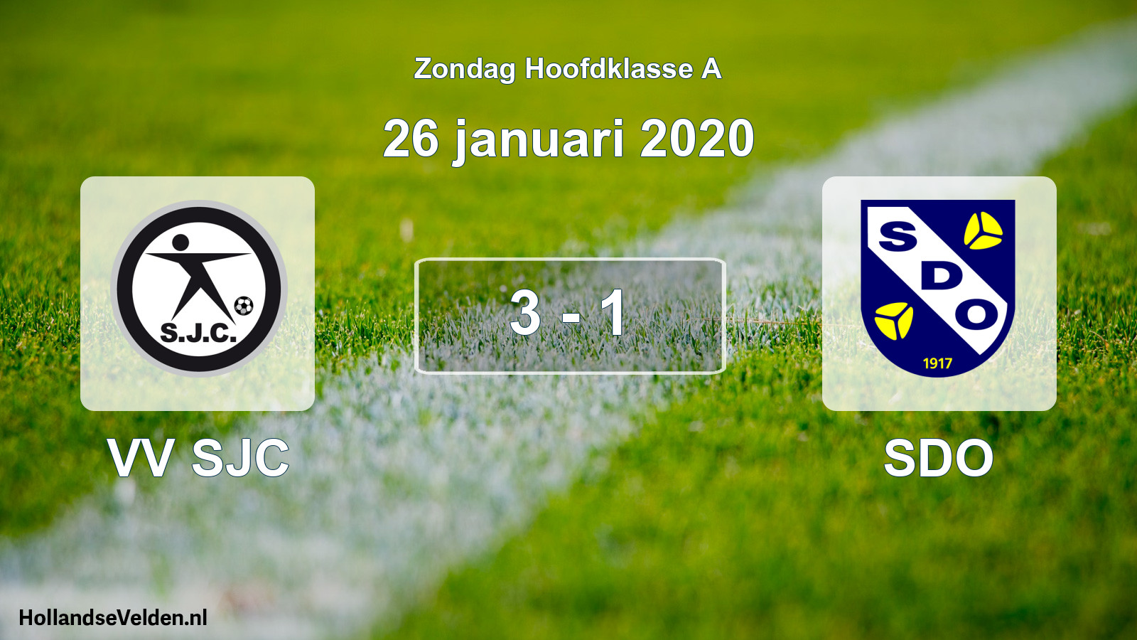 Total number of matches played: VV SJC - SDO 3 - 1 (26 January 2020)